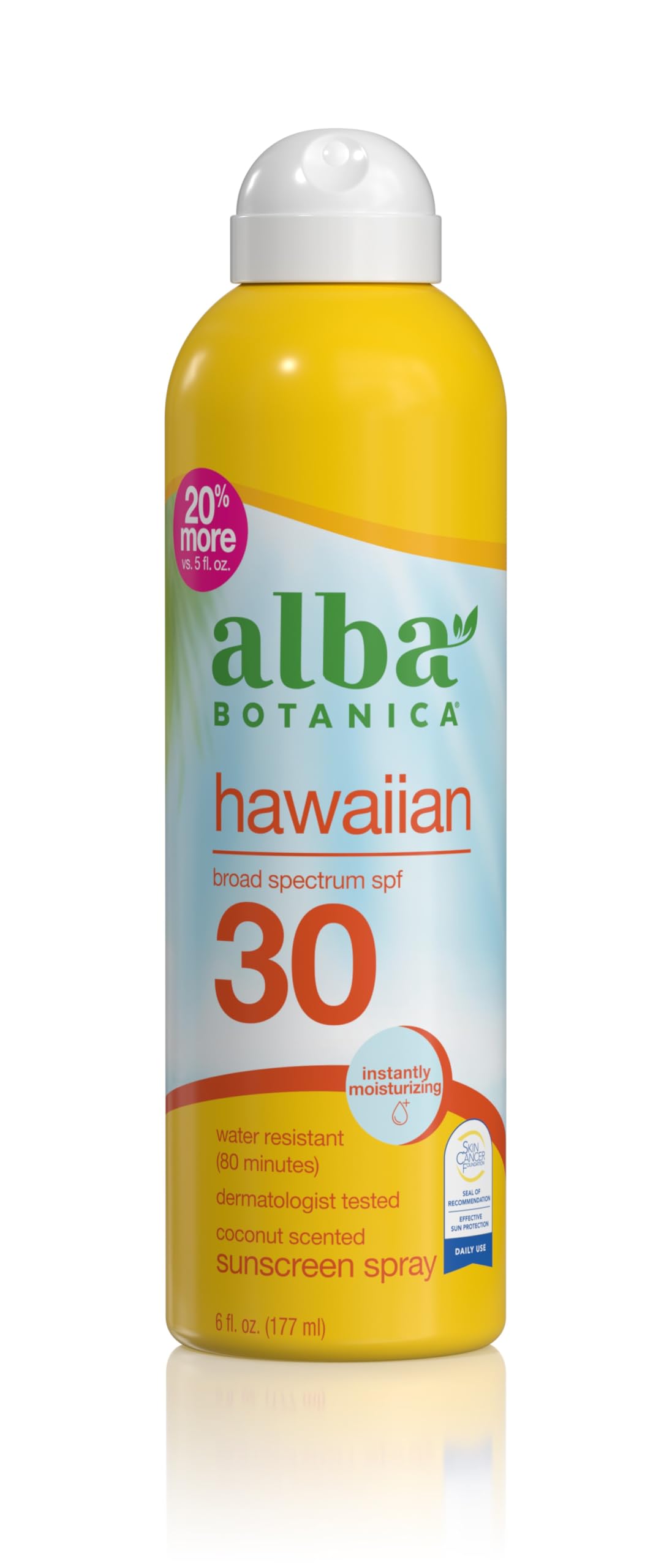 Alba Botanica Hawaiian Coconut, SPF 30 Sunscreen Spray, 6 Fl Oz Beauty & Personal Care Alba Botanica