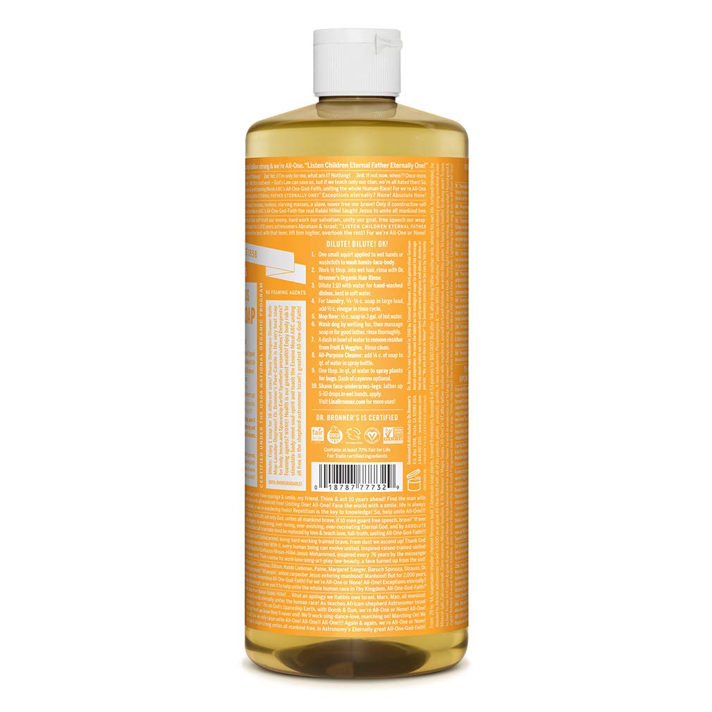 Dr. Bronner's Pure-Castile Liquid Soap - Citrus Bundle. 32 oz. Bottle and 2 oz. Travel Bottle Beauty & Personal Care Dr. Bronner's