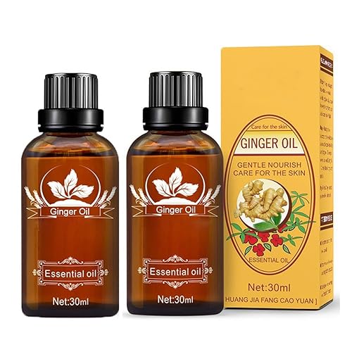 2 Pack Ginger Oil for Lymphatic Drainage, Vamotto Ginger Essential Oil for Swelling and Pain Skin Body Massage, Ginger Massage Oil Essential, SPA Beauty & Personal Care Vamotto