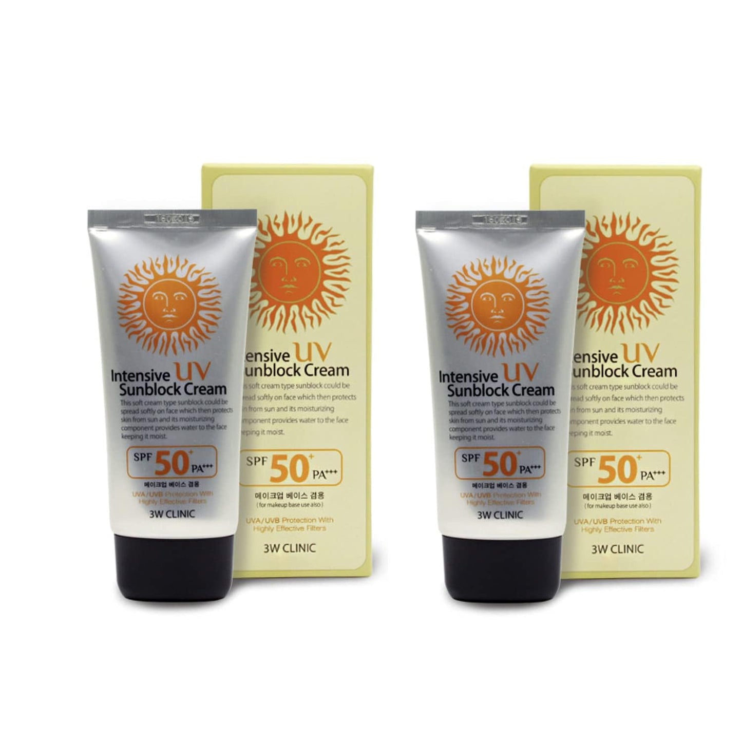 3W Clinic Intensive UV Sunblock Cream SPF50 PA+++ 70ml / 2.37 fl.oz(Pack of 2) Beauty & Personal Care 3W Clinic