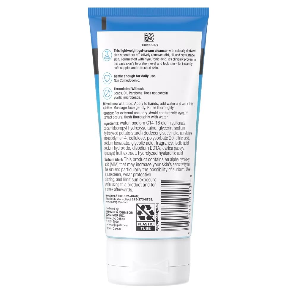 Neutrogena Hydro Boost Gentle Exfoliating Daily Facial Cleanser with Hyaluronic Acid - 5 fl oz White Beauty & Personal Care Neutrogena
