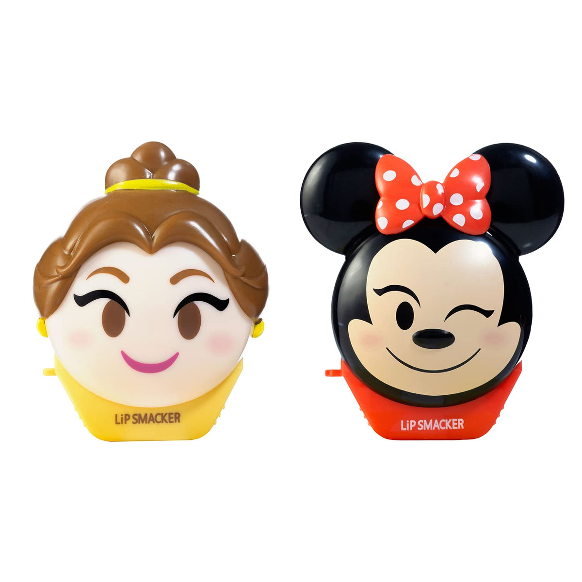 Lip Smacker Disney Minnie Mouse and Beauty And The Beast Belle Emoji Lip Balm Duo, Flavored Strawberry Lemonade, Bow-nade, 2 Pack Beauty & Personal Care Lip Smacker