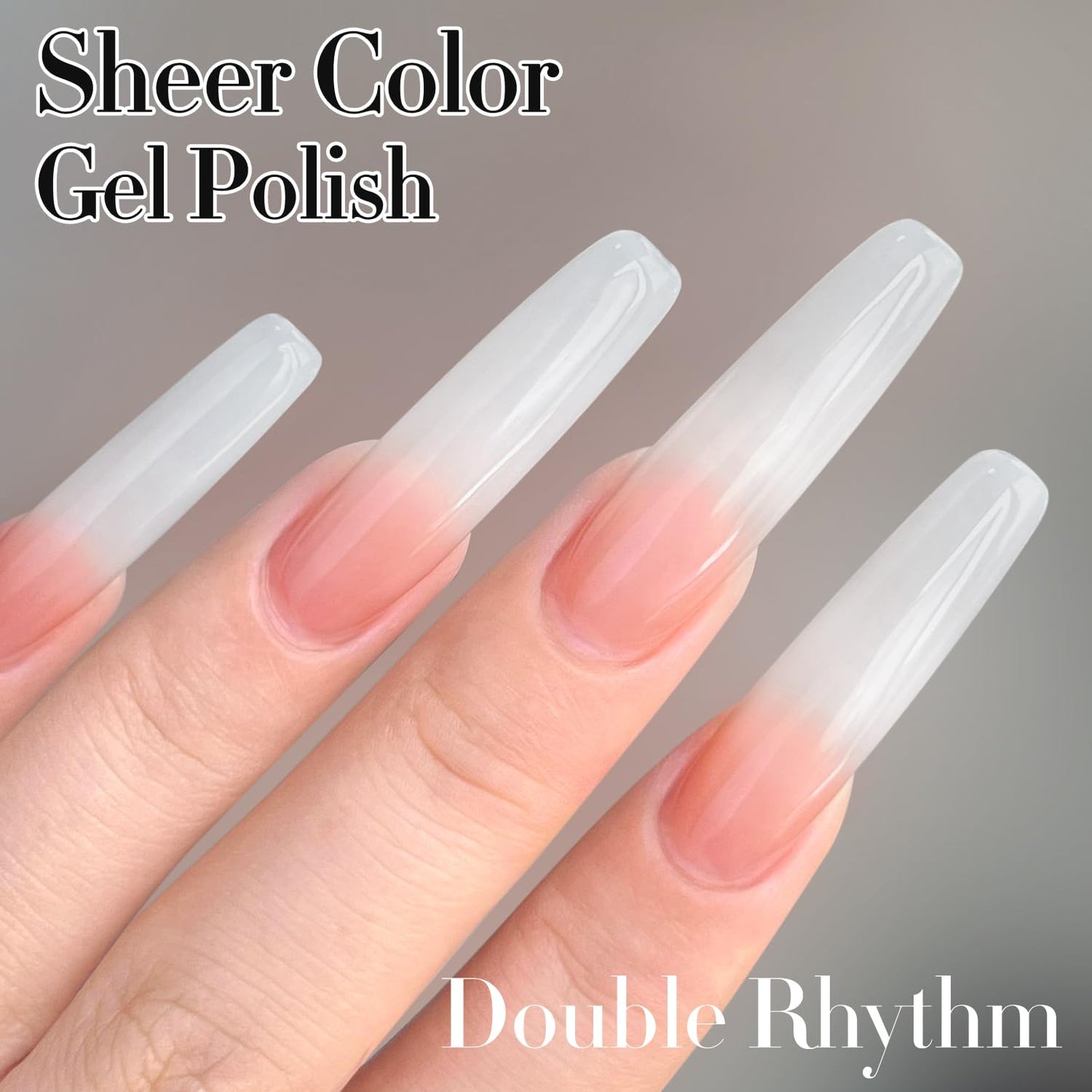 Double Rhythm 15ML Gel Nail Polish Pure Sheer Same Color Same Bottle Gel Polish Art Manicure Salon DIY at Home for Women (Milky White-A1075) Beauty and Personal Care Double Rhythm