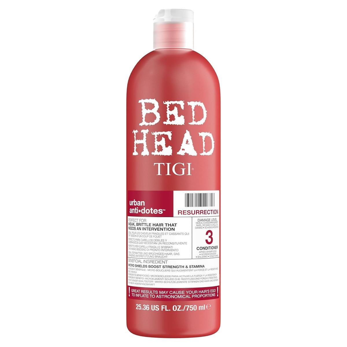 TIGI Bed Head Urban Antidotes Resurrection Intensive Moisture Repair Conditioner for Severely Damaged Hair, Keratin & Oils, 25.36 fl oz