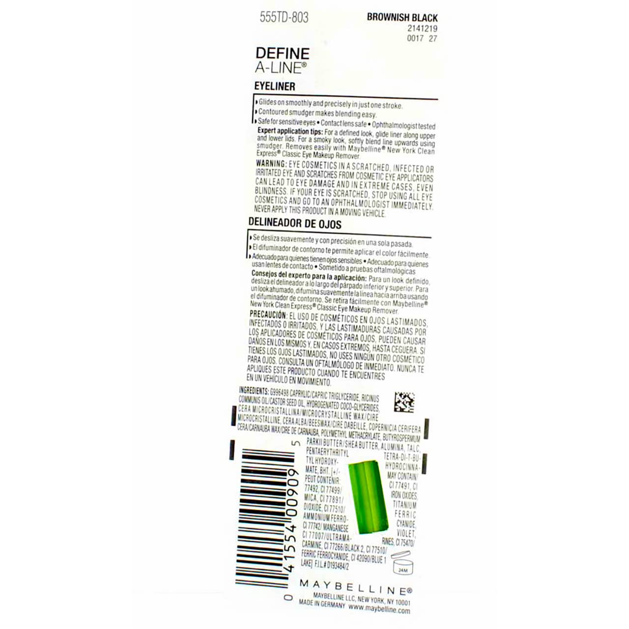 Maybelline New York Define-A-Line Eyeliner, Brownish Black, 0.01 fl. oz. Beauty & Personal Care MAYBELLINE