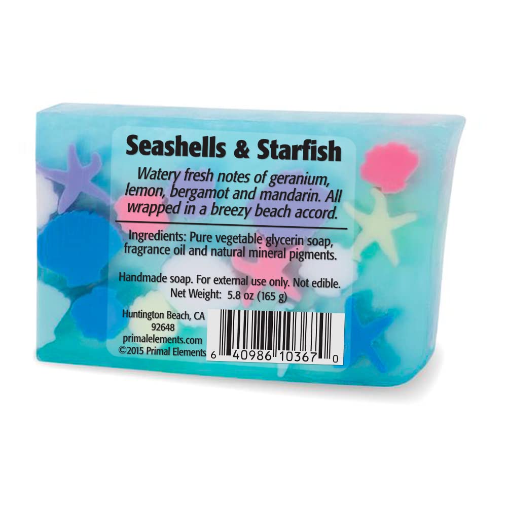 Primal Elements Wrapped Bar Soap, Seashells & Starfish, 5.8 Ounce Beauty & Personal Care Primal Elements
