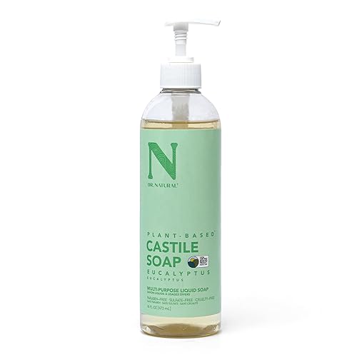 Dr. Natural Castile Liquid Soap - Multi-Use Body Wash, Shampoo and Face Wash - Hydrating Body Soap for Skin, Hair, Pets and Home - Eucalyptus - 2 pc Beauty & Personal Care Dr. Natural