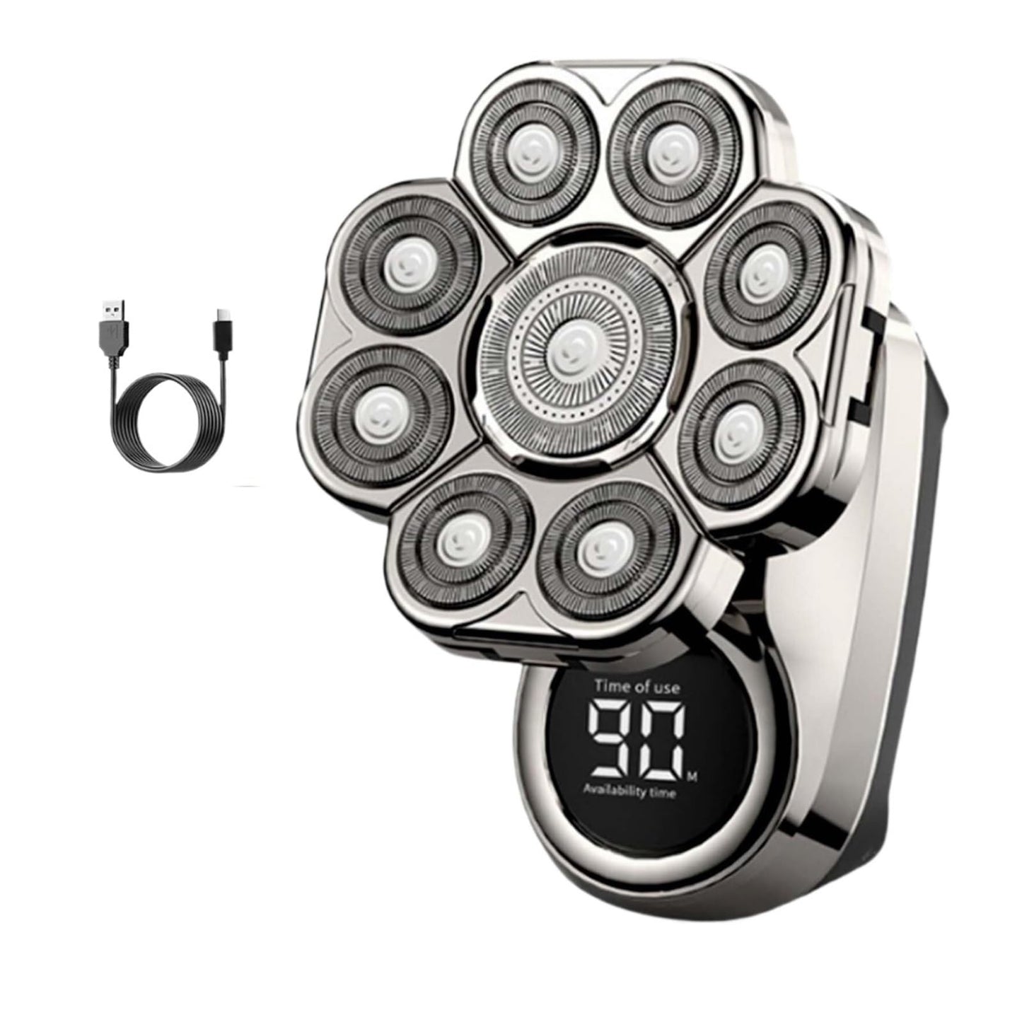 Bawldy Shaver Pro, 9D Floating Head Shaver for Bald Men, 6-in-1 Detachable Head Shavers, IPX7 Waterproof Wet Dry Shaving, Intelligent LED Display Beauty and Personal Care MDNHHBPZ