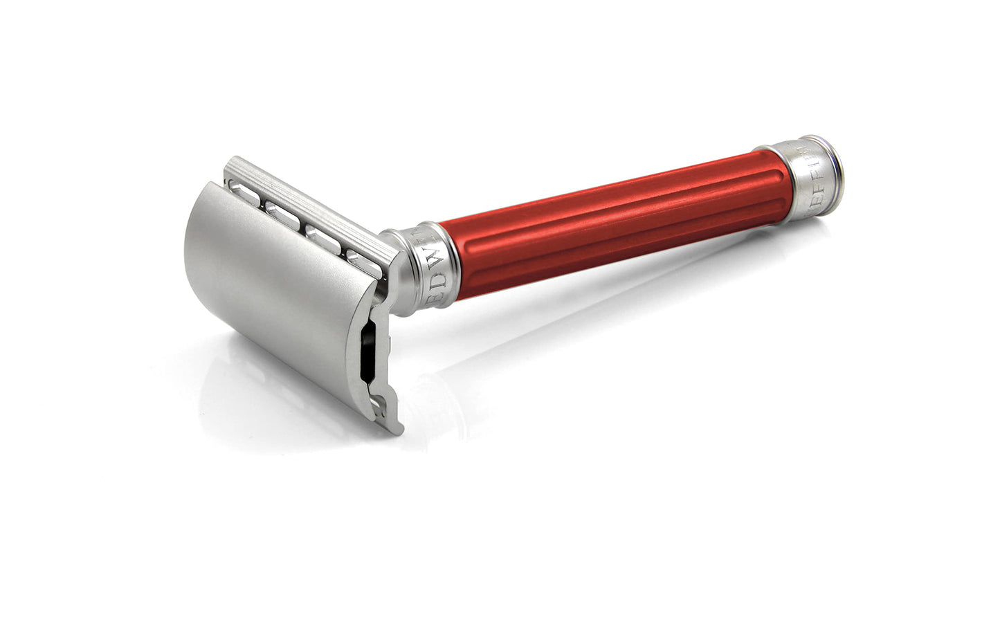 Edwin Jagger 3ONE6 DE Stainless Steel Safety Razor, Grooved, 1x Pack of Razor Blades (Anodized Red) Beauty and Personal Care Edwin Jagger