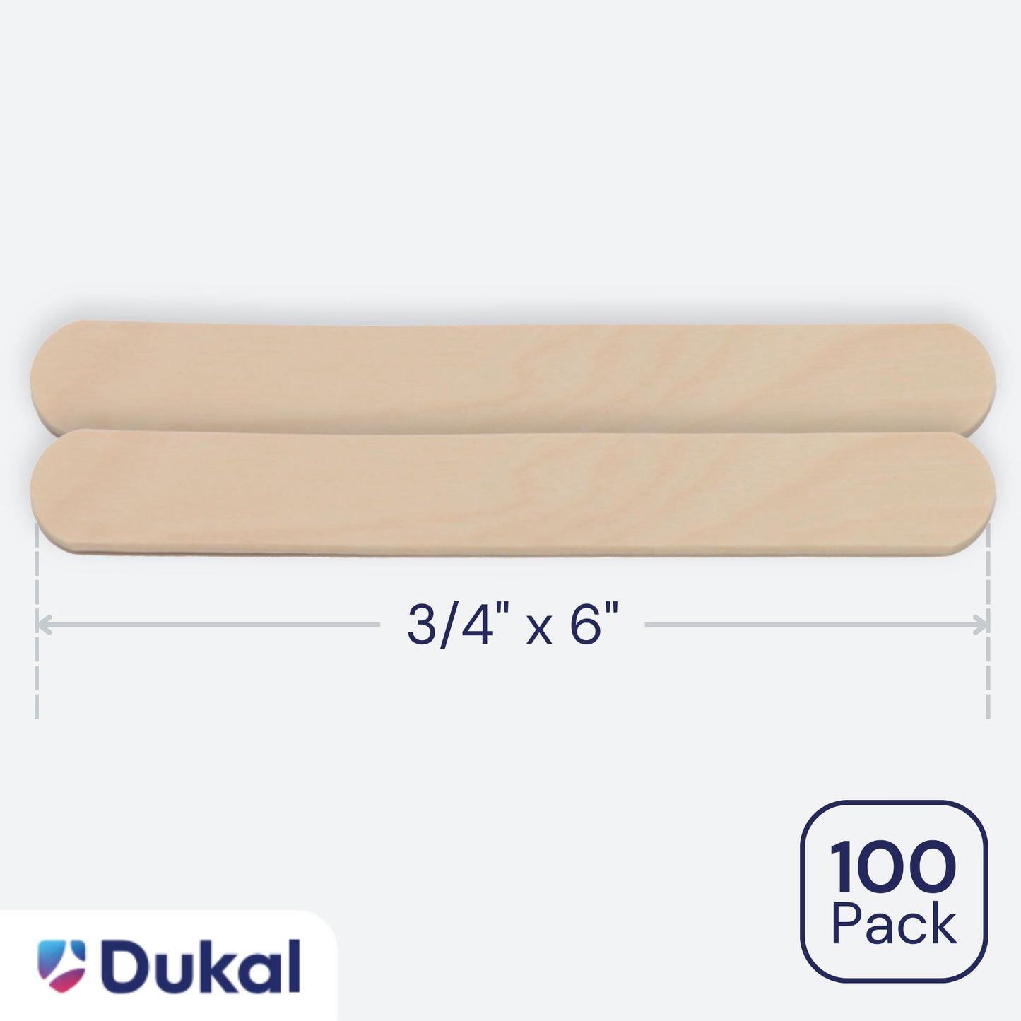 Dukal Large Wooden Wax Sticks - Body Hair Removal Applicator for Waxing, ¾” x 6” (Pack of 100) Beauty and Personal Care Dukal
