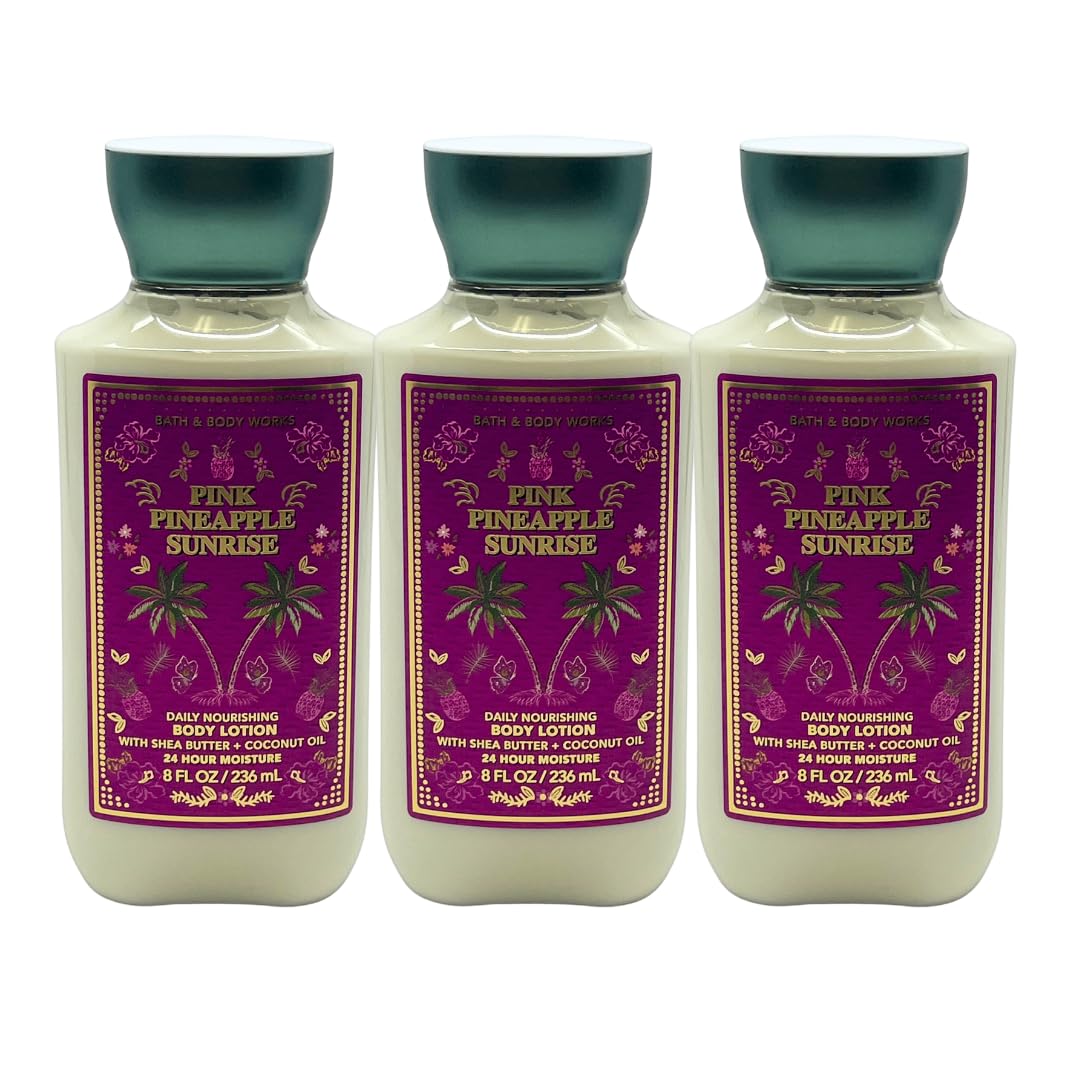 Bath & Body Works Pink Pineapple Sunrise Body Lotion 8oz - Lot of 3 Beauty & Personal Care Bath & Body Works