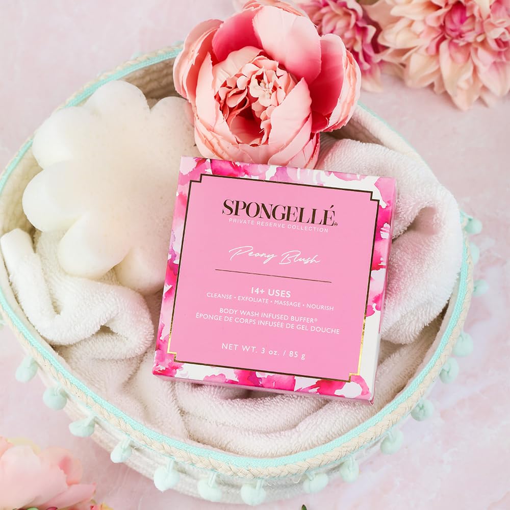 Spongelle Infused Buffer Peony Blush | Boxed Flower LE Beauty & Personal Care SPONGELLÉ