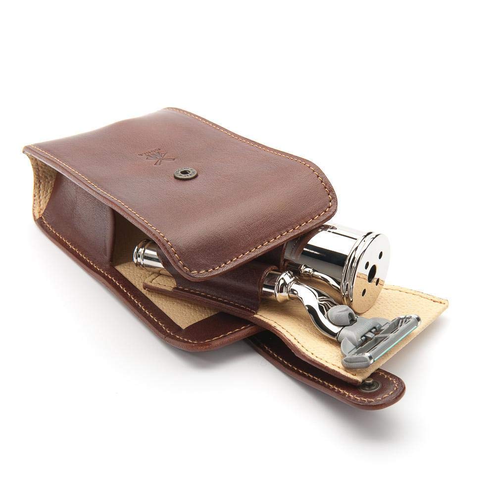 MÜHLE Travel Leather Travel Razor & Shaving Brush Hand-Made Case Beauty and Personal Care MÜHLE