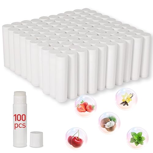 DMSKY 100-Pack Lip Balm Bulk 5 Flavors with Vitamin E and 100% Coconut Oil, Lip Care Product, Moisturizing Lip Balm for dry cracked lips Beauty & Personal Care Dmsky