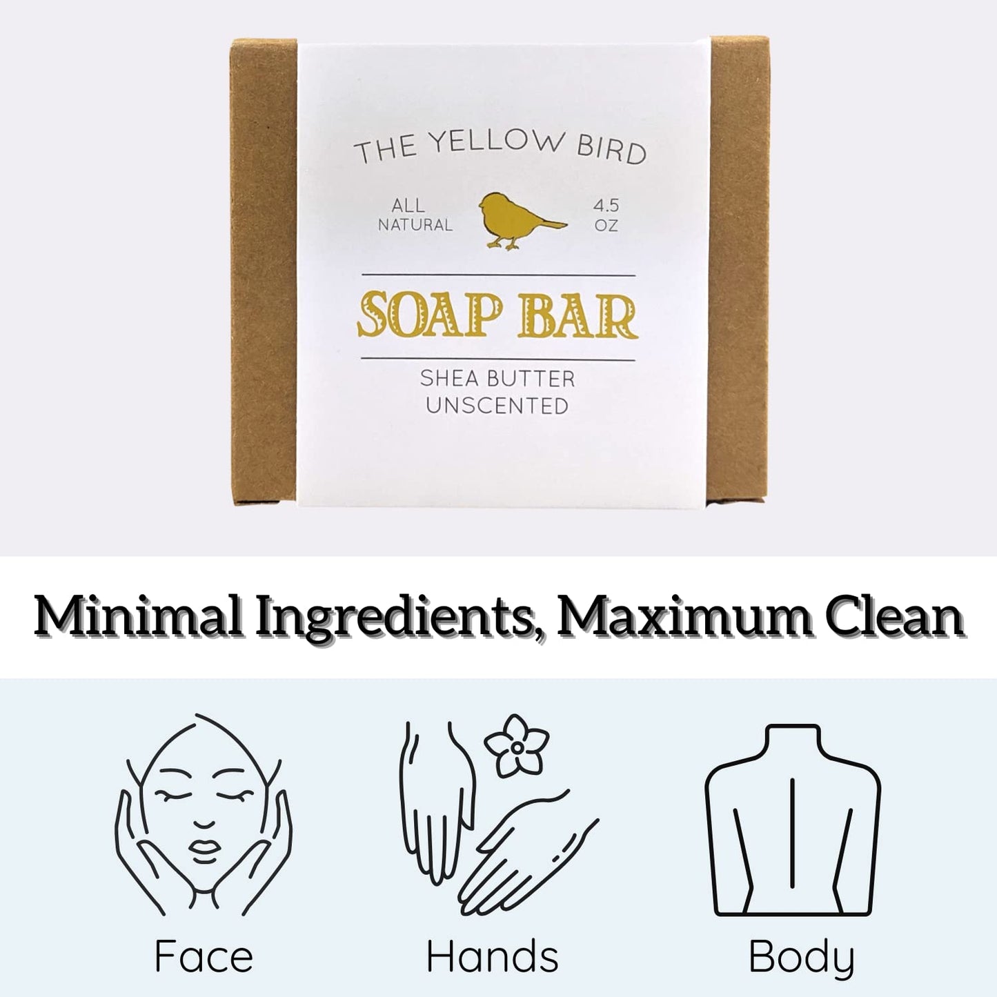 The Yellow Bird Unscented Soap Bar For Sensitive Skin. Handmade Face Soap that's Fragrance Free and Hypoallergenic. Natural, Vegan, and Organic Beauty & Personal Care The Yellow Bird