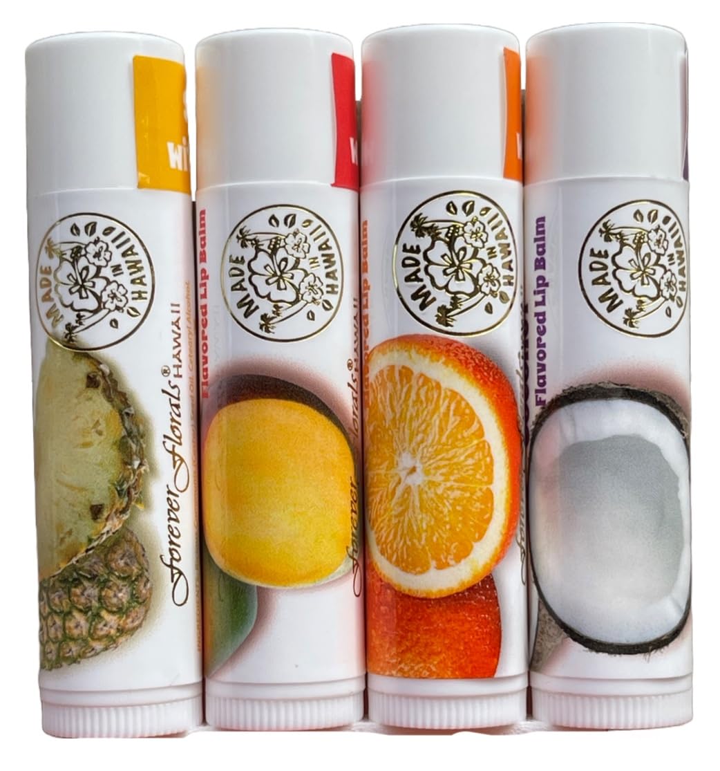 Flavored Lip Balm In Tube, Asst/4 Beauty and Personal Care Forever Florals