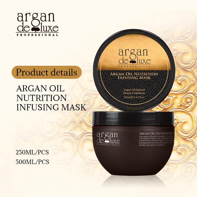Argan Deluxe Professional Argan Oil Hair Care Set, Nourishing Shampoo and Conditioner 500ml, Nutrition infusion Hair Mask 500ml, Hair and Body Serum Beauty & Personal Care argan deluxe PROFESSIONAL