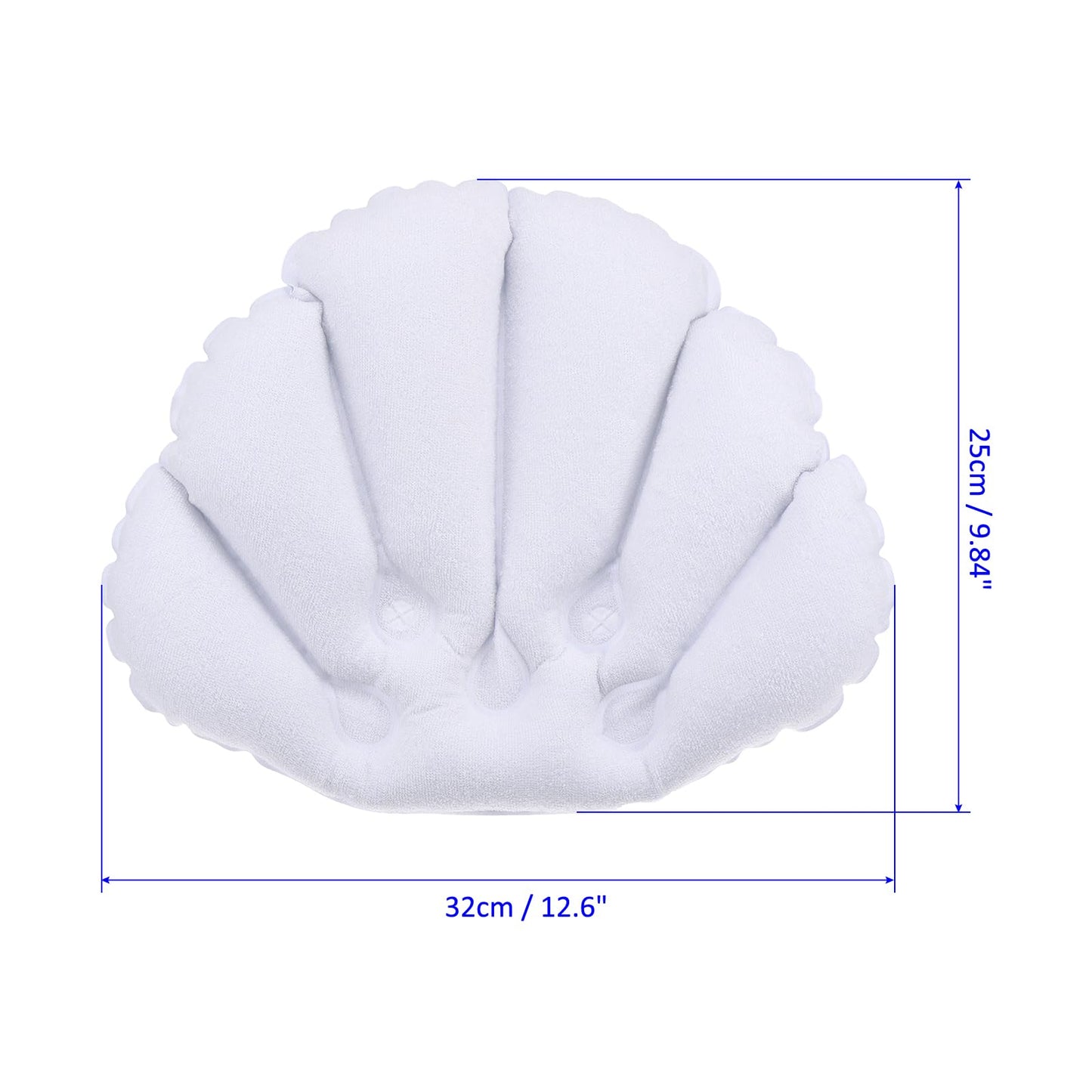 M METERXITY 2 Pack Inflatable Bath Pillow - Ultralight Inflatable Compressible Pillow with Suction Cups, Neck Support, Apply to Bathtub (White) Beauty and Personal Care M METERXITY