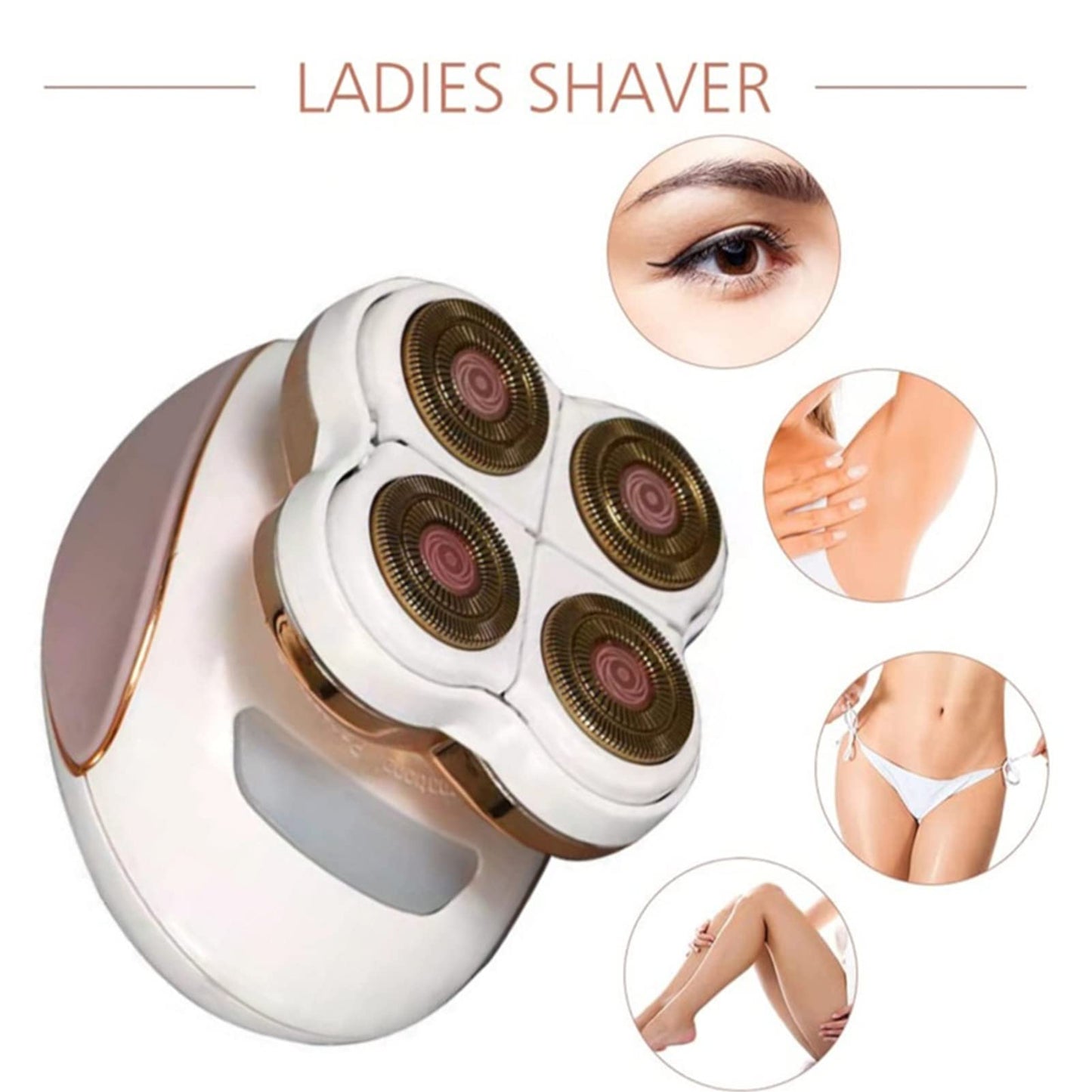 ANGGREK 4 Heads Hair,Electric Hair Trimmer, 4 Heads USB Rechargeable Hair Remover and Painless Leg Hair Removal for Whole Body US Plug 100240V Beauty and Personal Care ANGGREK