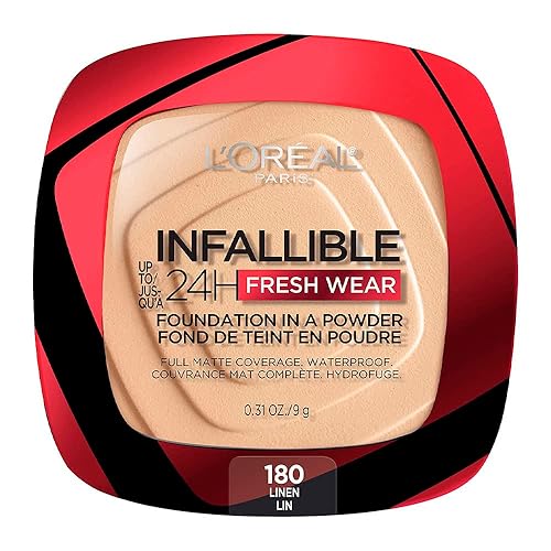 L'Oreal Paris Makeup Infallible Fresh Wear Foundation in a Powder, Up to 24H Wear, Waterproof, Linen, 0.31 oz. Beauty & Personal Care L'Oreal Paris