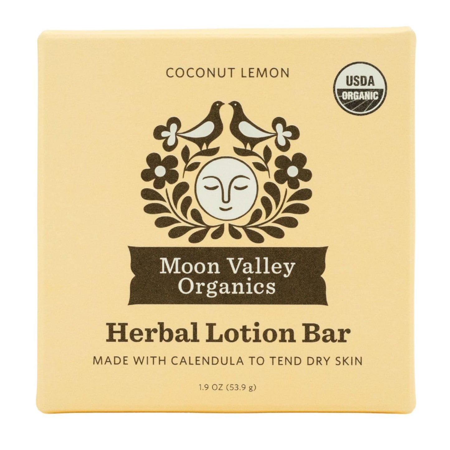 Moon Valley Organics Herbal Lotion Bar in Coconut Lemon, Moon Melt Bar, Calendula and Comfrey, Beeswax, Heal and Restore Chapped Skin, Soothing Beauty & Personal Care Moon Valley Organics