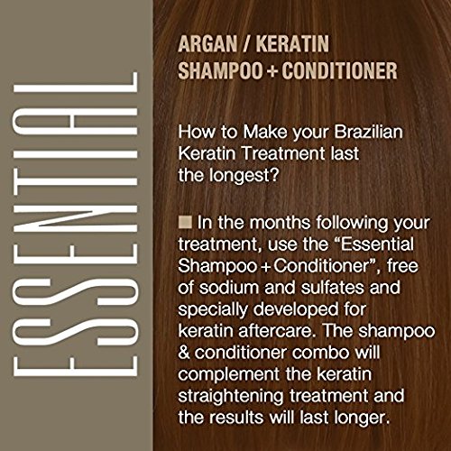 Essential Keratin and Moroccan Argan Oil Color Care Shampoo & Conditioner Repair Combo 32 oz Set Beauty & Personal Care Natural Essential Hair & Body