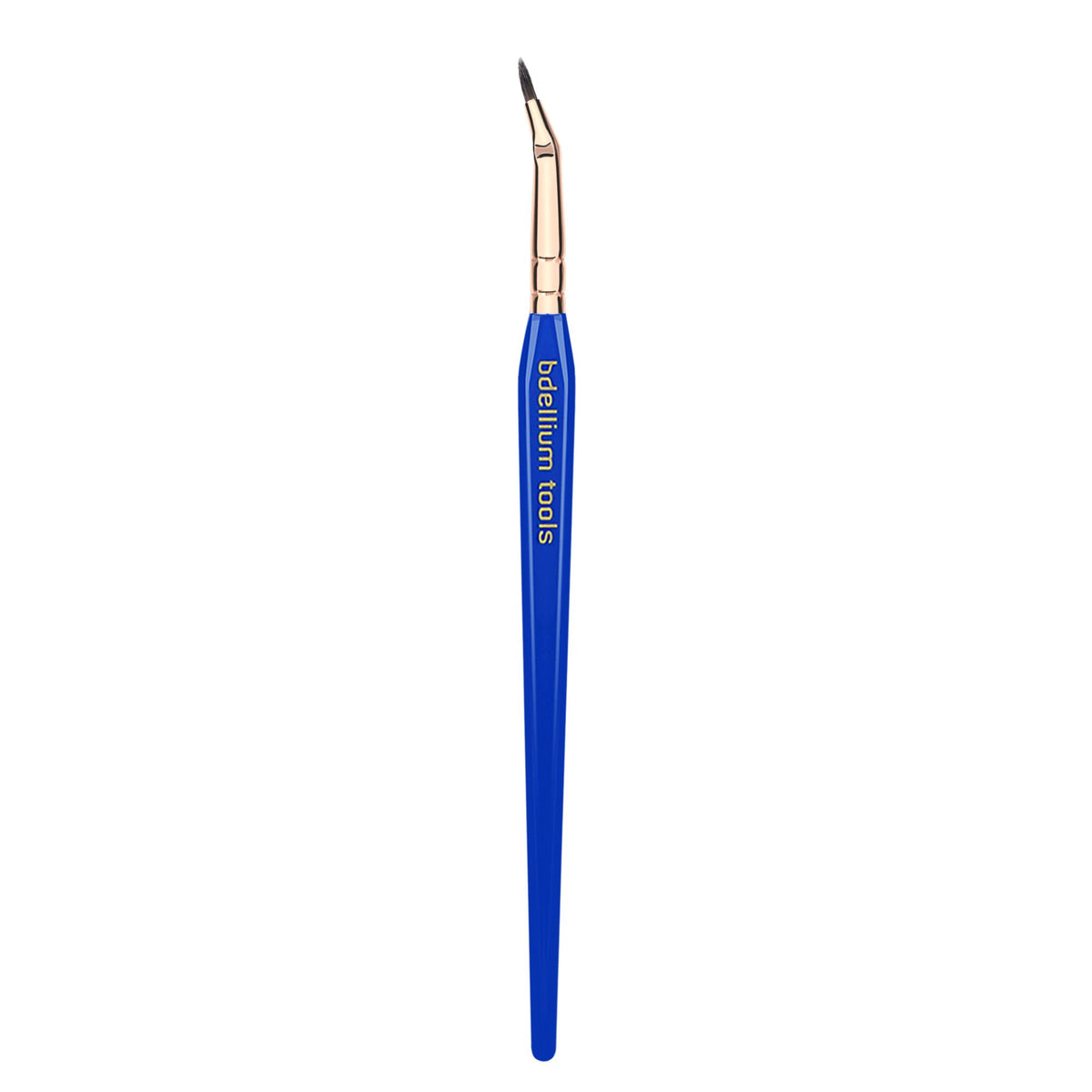 Bdellium Tools Professional Makeup Brush - Golden Triangle 708 Bent Eyeliner - With All Vegan and Soft Synthetic Fibers, For Smooth Application (Blue