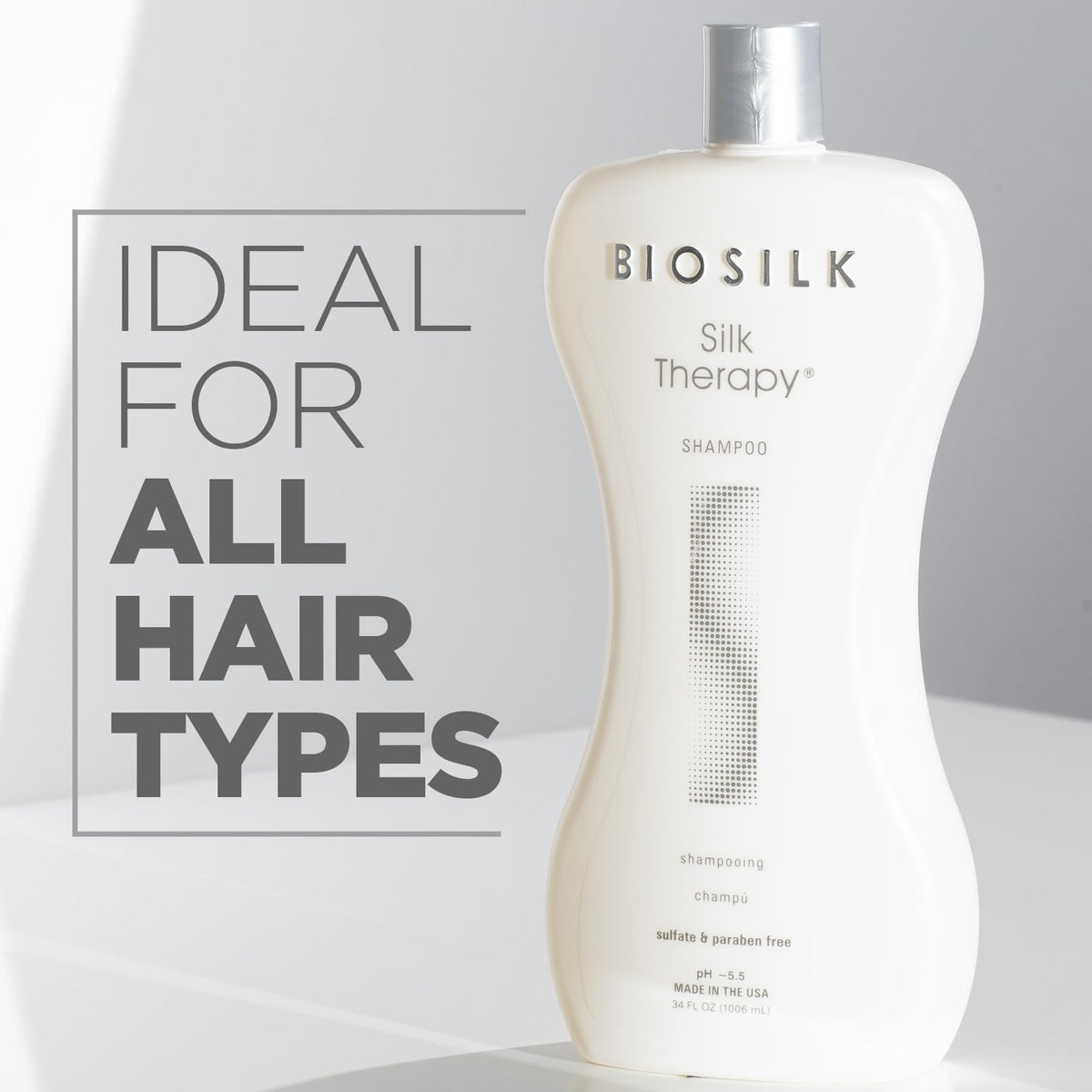 BioSilk Silk Therapy Shampoo, Gentle Hair Cleanser for Healthy, Shiny Hair, Conditions with Silk Proteins & Botanical Extracts, Sulfate-Free Beauty & Personal Care BioSilk