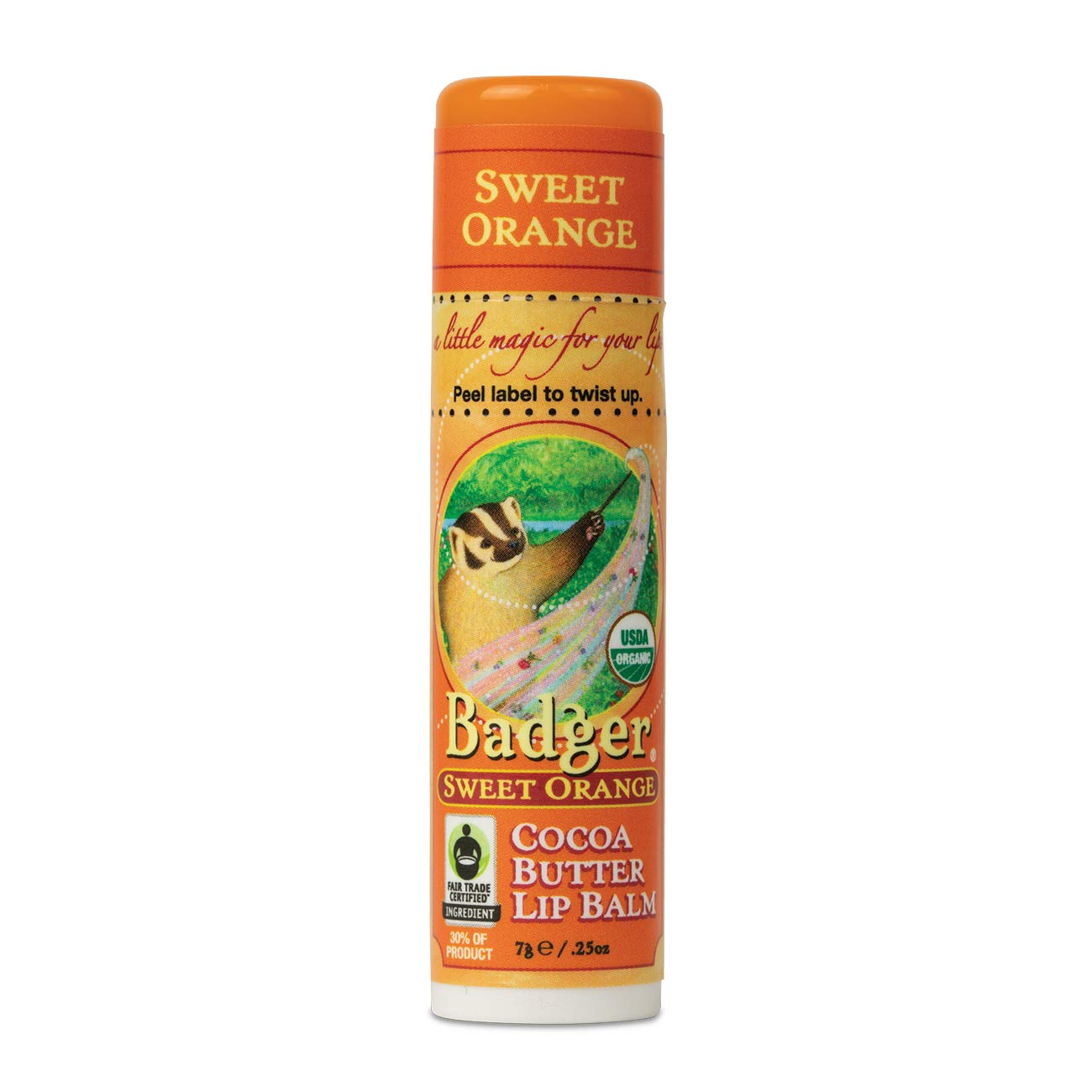 Badger Sweet Orange Cocoa Butter Lip Balm - .25oz Stick Beauty & Personal Care Badger