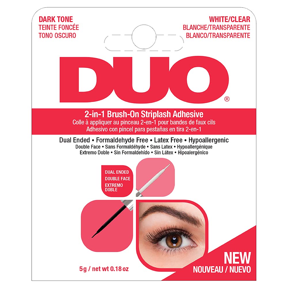 DUO 2-in-1 Brush-On Lash Glue Strip Lash Adhesive Dark Clear 0.18 oz