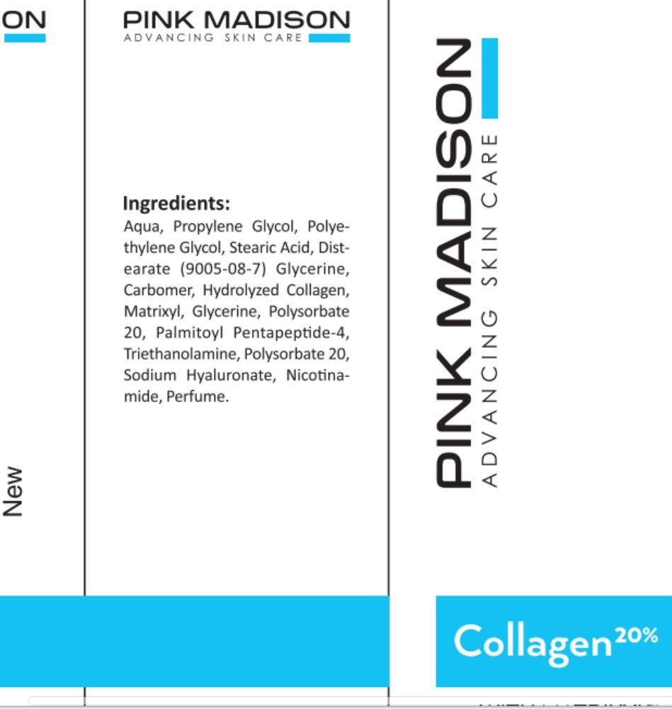 COLLAGEN Serum for Face - Matrixyl and Hyaluronic Acid - Luxury Anti Aging Face Serum Treatment Formula for Men and Women. Effective for Fine Lines Beauty & Personal Care Pink Madison
