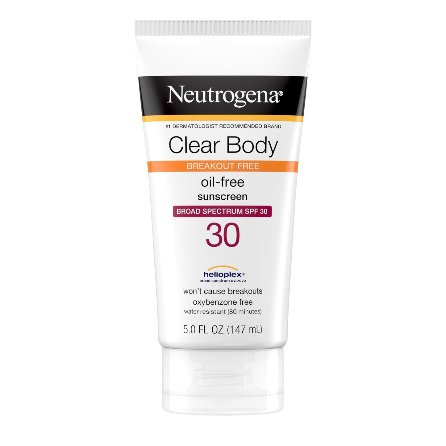 Neutrogena Clear Body Breakout-Free Liquid Sunscreen Lotion for Acne-Prone Skin, Oil-Free Sunscreen, Broad Spectrum SPF 30, Oxybenzone-Free Beauty & Personal Care Neutrogena
