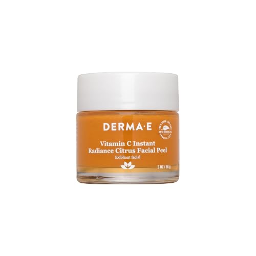 DERMA E Vitamin C Instant Radiance Citrus Facial Peel - Non-Abrasive for Face and Neck - Skin Brightening Face Peel Resurfaces, Smooths Beauty & Personal Care Derma E