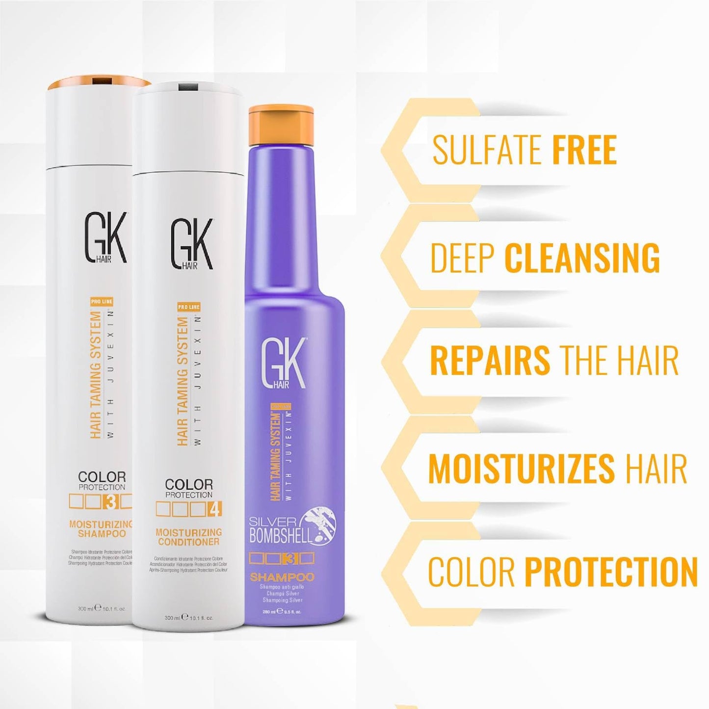 GK HAIR Moisturizing Shampoo and Conditioner Set - Silver Bombshell Shampoo for Dry, Frizzy, Damaged, and Color-Treated Hair - Nourishing Formula Beauty & Personal Care GK HAIR