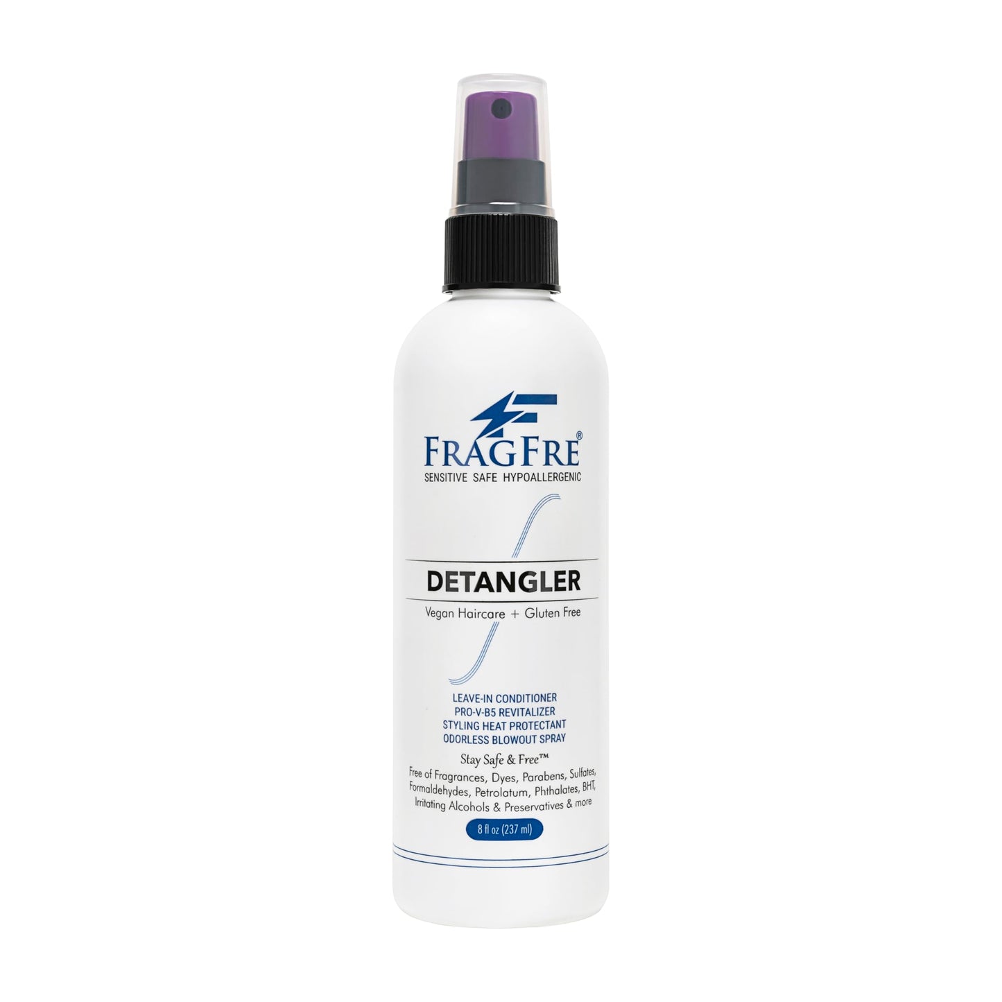 FRAGFRE Hair Detangler Spray, 8 oz - Leave in Conditioner for Sensitive Skin and Scalp - Styling Heat Protectant Spray - Gluten Free Vegan Cruelty Beauty & Personal Care FRAGFRE