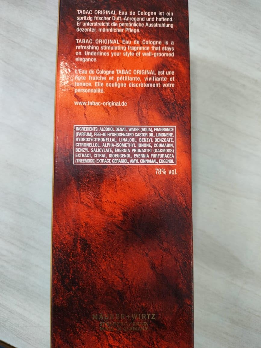 Tabac Maurer & Wirtz Tabac Original Eau de Cologne Splash for Men, 3.4 Ounce Beauty & Personal Care Tabac Original