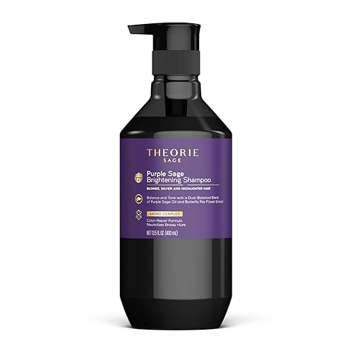 Theorie Purple Sage Brightening Shampoo- Balance, Tone & Brighten Blonde, Silver, Grey, Bleached, Color Treated or Highlighted Hair, Eliminate Beauty & Personal Care Theorie