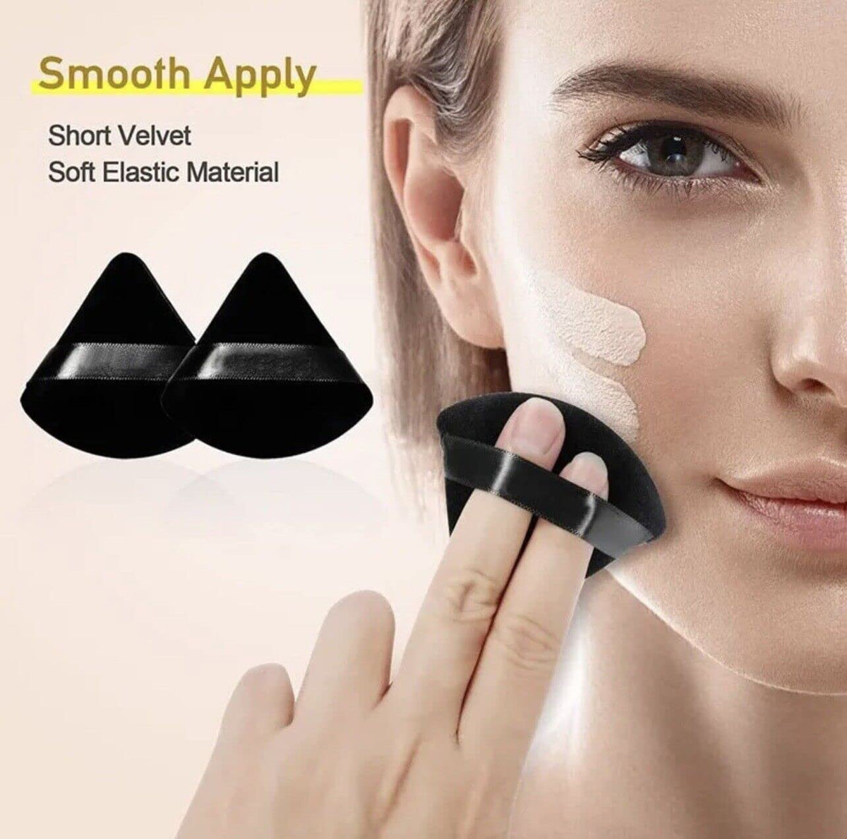 6 Black Pieces of Triangle Powder Puff Makeup Sponge, Powder Black Makeup Sponge Esponja de Maquillaje para Rostro Powder Puffs forFace Powder Face