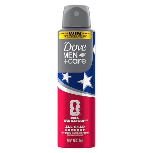 DOVE MEN + CARE All Star Comfort Dry Spray Antiperspirant - FIFA World Cup 2026 Edition, 72H Protection with Moisturizer, Warm Indulgent Scent - 3.8 Beauty and Personal Care DOVE MEN + CARE
