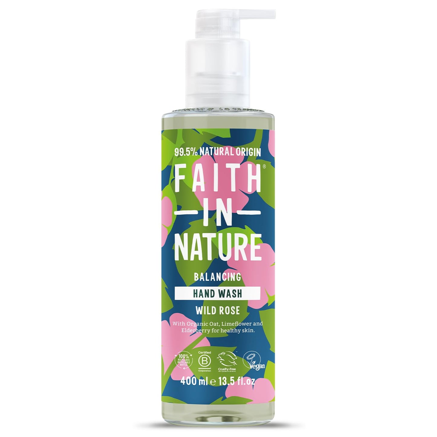 FAITH IN NATURE Natural Wild Rose Liquid Hand Wash, Balancing, Vegan and Cruelty Free, No SLS or Parabens, 400 ml Beauty & Personal Care FAITH IN NATURE