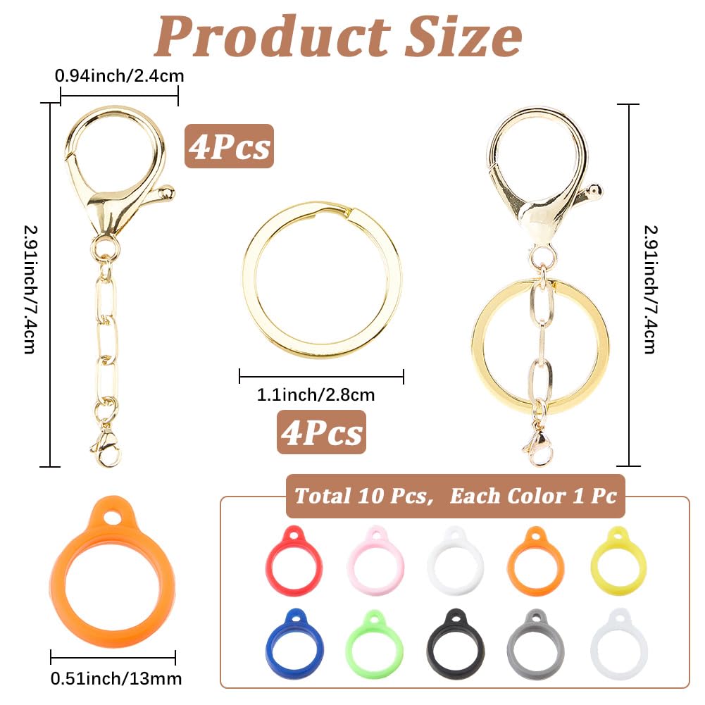 CRASPIRE 14Pcs Lip Balm Holder Key Chains Silicone Rubber Rings Holder Keychain Cap Gold Alloy Lips Gloss Lobster Clasp Portable Elastic Storage Beauty and Personal Care CRASPIRE