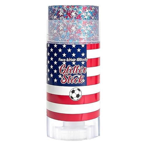 Patriotic Body Glitter Stick, 4th of July Anniversary Accessories, Waterproof Sparkling Face Hair Glitter for Fourth of July Outfit Women Kids, Red Beauty & Personal Care Prndkhn