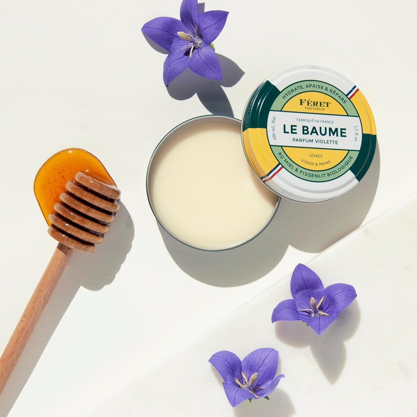 Feret Parfumeur Le Baume Multi-Purpose Balm - Violette - Natural Lip Balm with Shea Butter & Honey - Hydrating Moisturizer for Dry Skin, Lips Beauty and Personal Care Feret Parfumeur