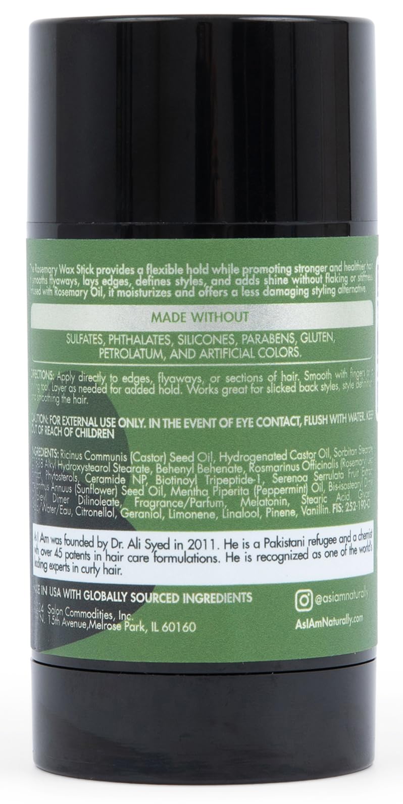 As I Am Rosemary Hair Wax Stick - 2.6 Oz - with Biotin & Saw Palmetto Beauty & Personal Care As I Am