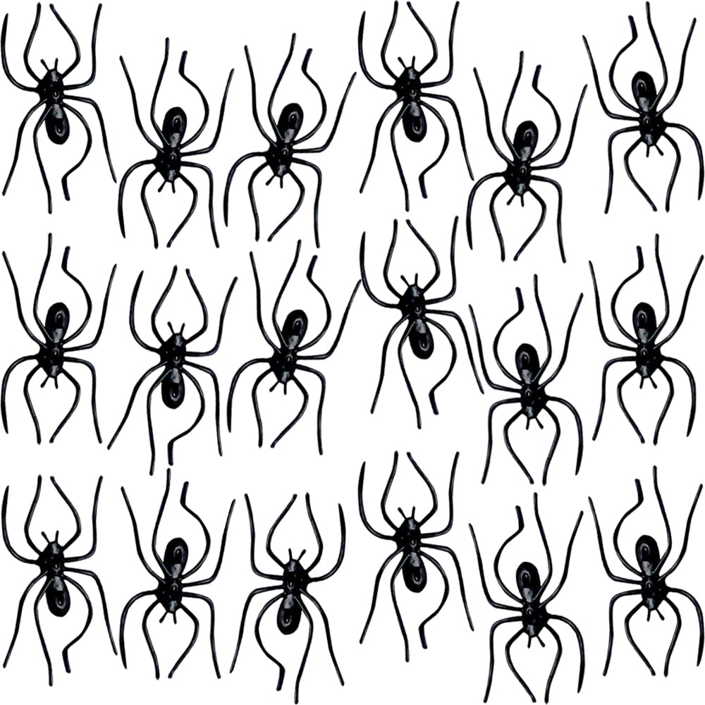 Clip On Realistic Black Plastic Spiders - 1.75" x 1" (Pack of 24) - Perfect for Party Decor & Halloween Pranks, Creepy Crawly Fun Beauty & Personal Care Amscan