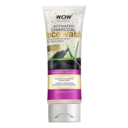 WOW Skin Science Activated Charcoal Face Wash - Deep Cleanser For Normal, Dry, Oily Skin & Acne Pore Minimizer, Men, Women - Daily Facial Wash Beauty & Personal Care WOW Skin Science