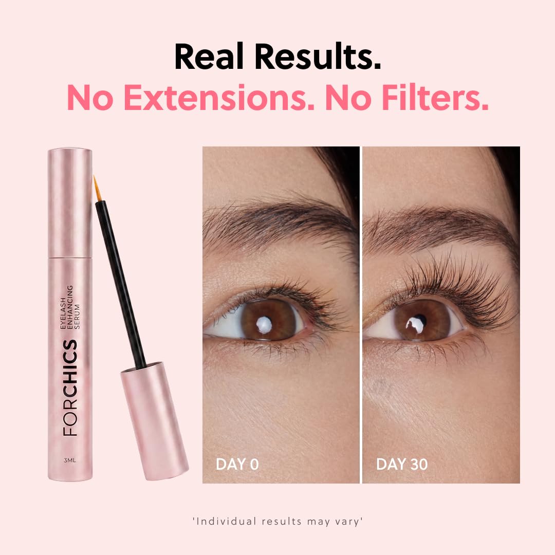 ForLash by ForChics: 2 Pack Ultimate Eyelash Hormone-Free Growth Serum for Enhanced Fuller, Thicker, Longer Lashes - Regrowth Booster, Organic Beauty and Personal Care Forchics