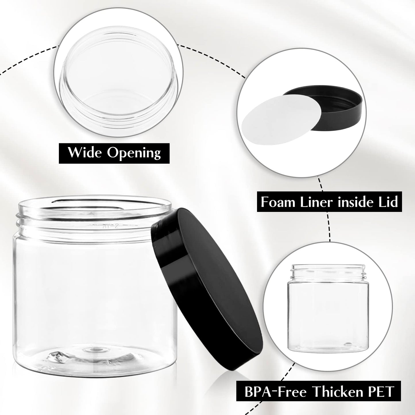 TUZAZO 4 Oz Plastic Containers Small Jars with Lids, 12 Pack Beauty and Personal Care TUZAZO