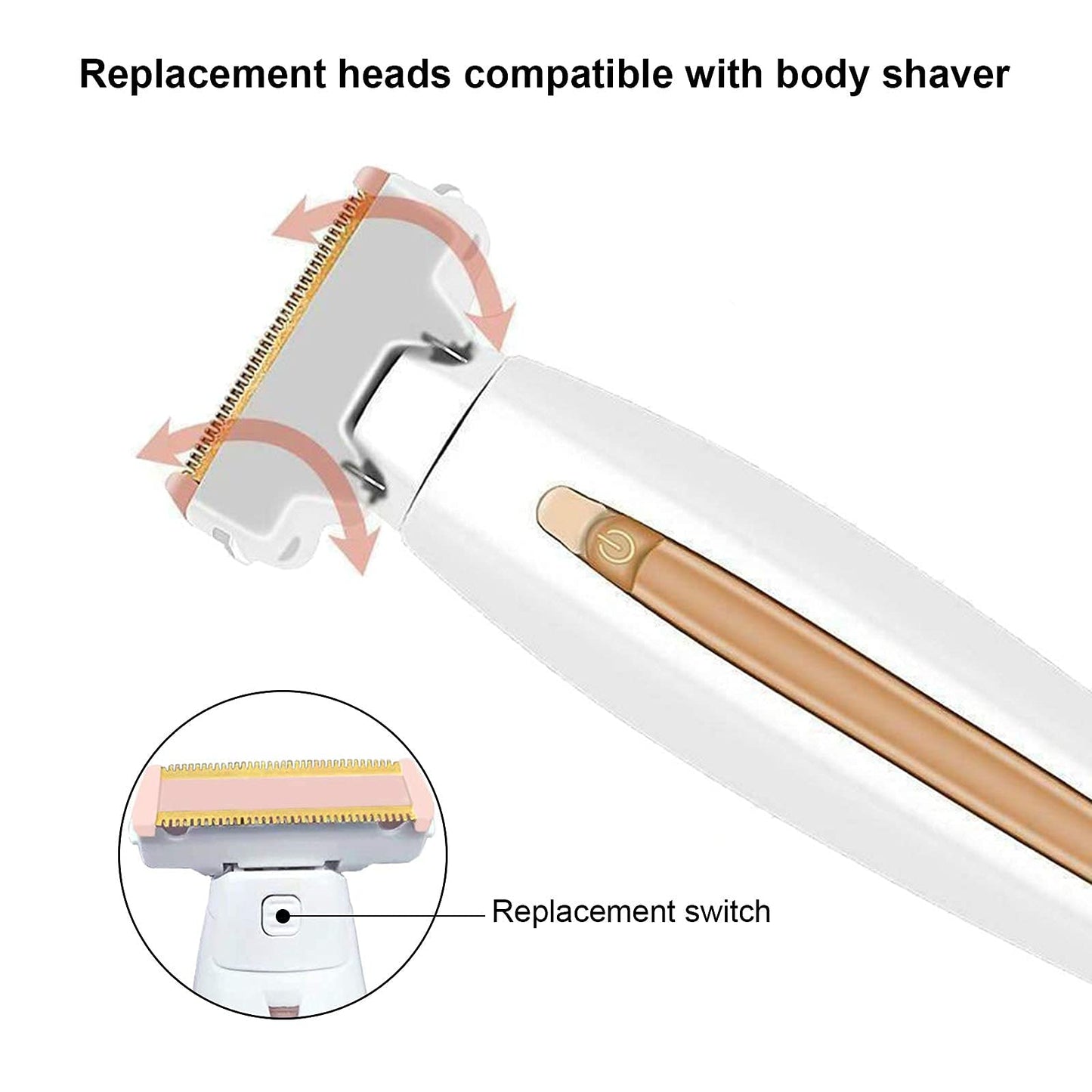 2PCS LinMei Razor Replacement Heads Compatible for Finishing Touch Flawless Body Rechargeable Ladies Shaver and Trimmer with 2 Cleaning Brush Beauty and Personal Care LinMei