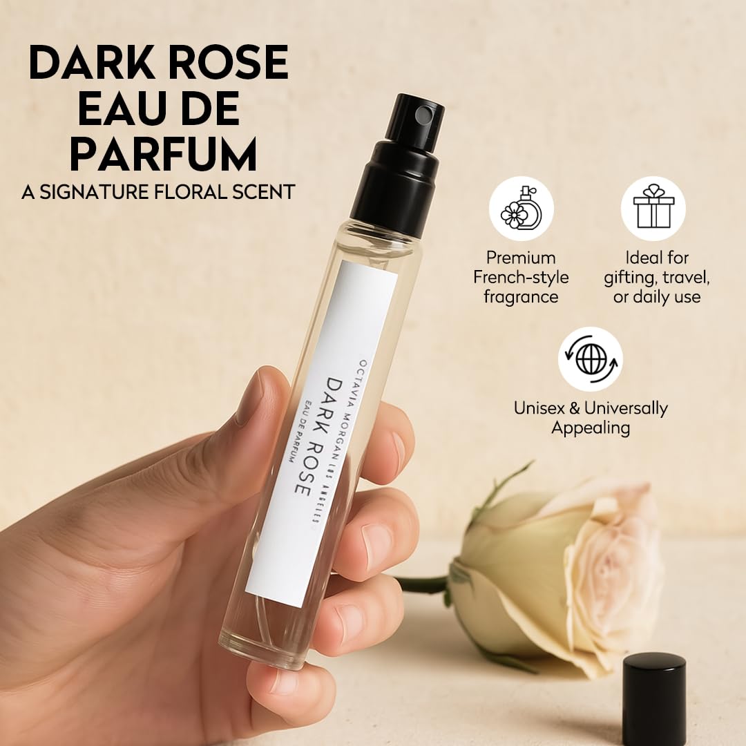 OCTAVIA MORGAN DARK ROSE Eau De Parfum- Bold Vanilla Perfume with Black Rose, Plum & Pink Peppercorn- Travel Perfumes with Long-Lasting, Seductive Beauty & Personal Care OCTAVIA MORGAN